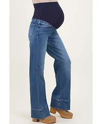 Pinkblush Maternity Trouser Hem Wide Flare Jeans