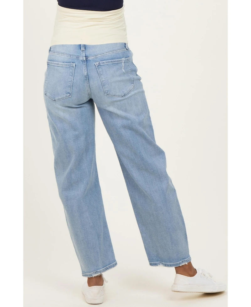 Pinkblush Maternity Distressed Barrel Leg Jeans