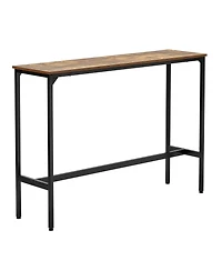 flynama 55x15x39" Modern Metal and Wood Pub Bar Table