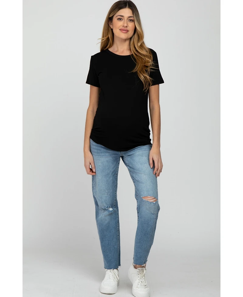 Pinkblush Maternity Blue Basic Short Sleeve Top