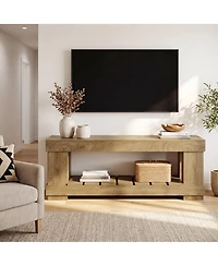 Tribesigns Tv Stand for up to 70 inch, 2-Tier Modern Entertainment Center with Open Storage Shelf