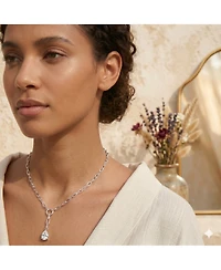 Simona Timeless Pearshaped Cz Paperclip Necklace
