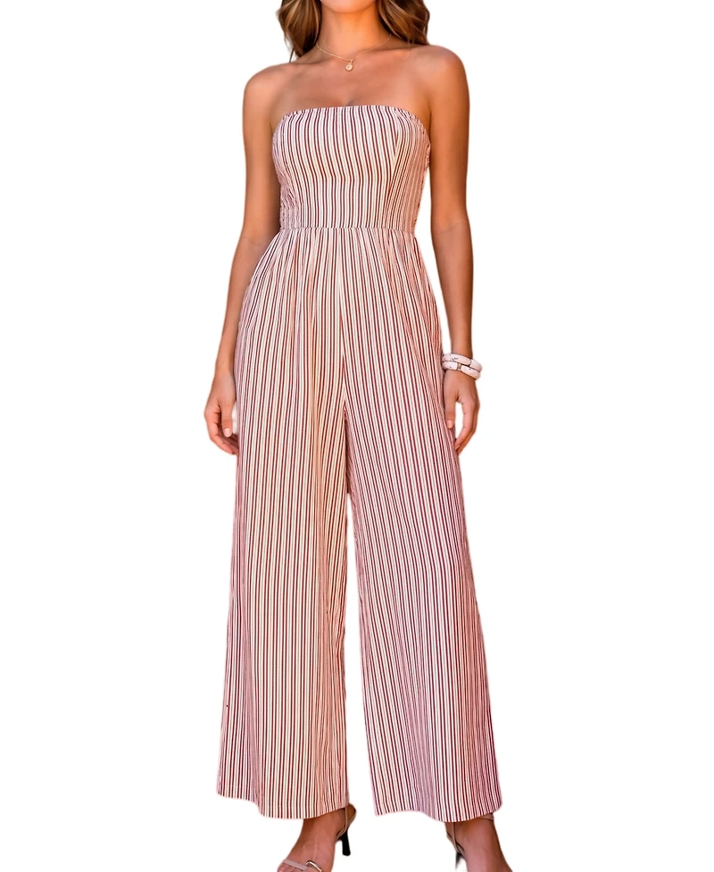 Cupshe Women's Summer the City Striped Jumpsuit