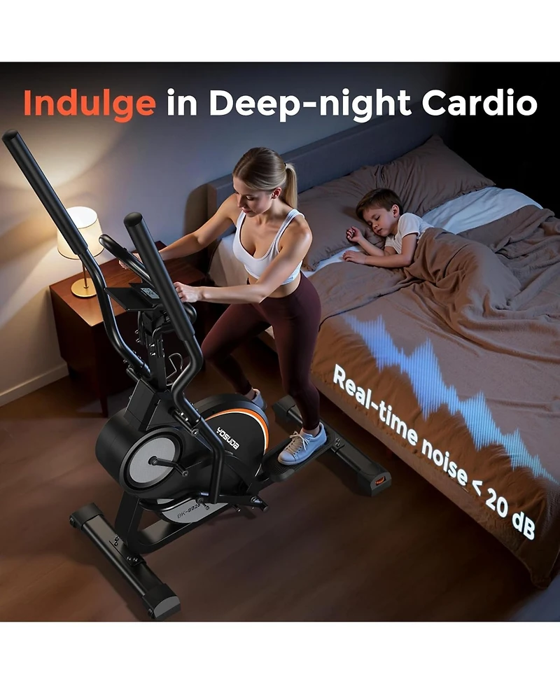 Fed Fitness Compact Elliptical with 45degree(s) Incline, 16 Resistance Levels, App Compatibility, Home Exercise Machine