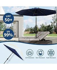 gaomon 9 Ft Outdoor Table Patio Umbrella with Crank Lift and Push Button Tilt for Pool, Deck, Yard, Garden