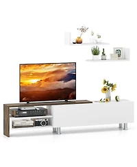Gymax Tv Stand Modern Entertainment Center Tv Cabinet for TVs up to 80 Inches