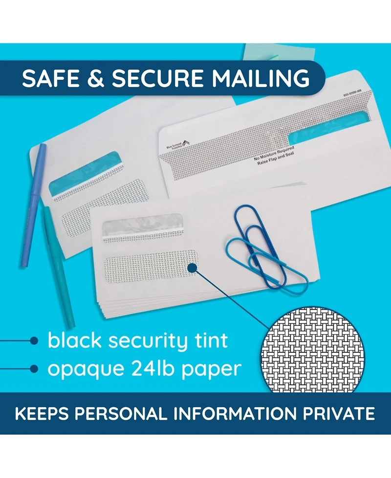 Gnuadz Flip And Seal Double Window Security Envelopes