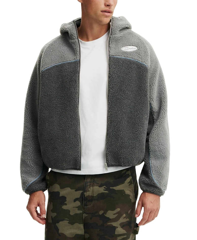 Cotton On Men's Hooded Teddy Jacket