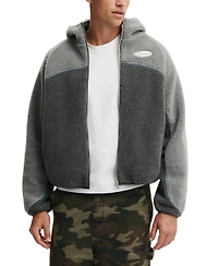 Cotton On Men's Hooded Teddy Jacket