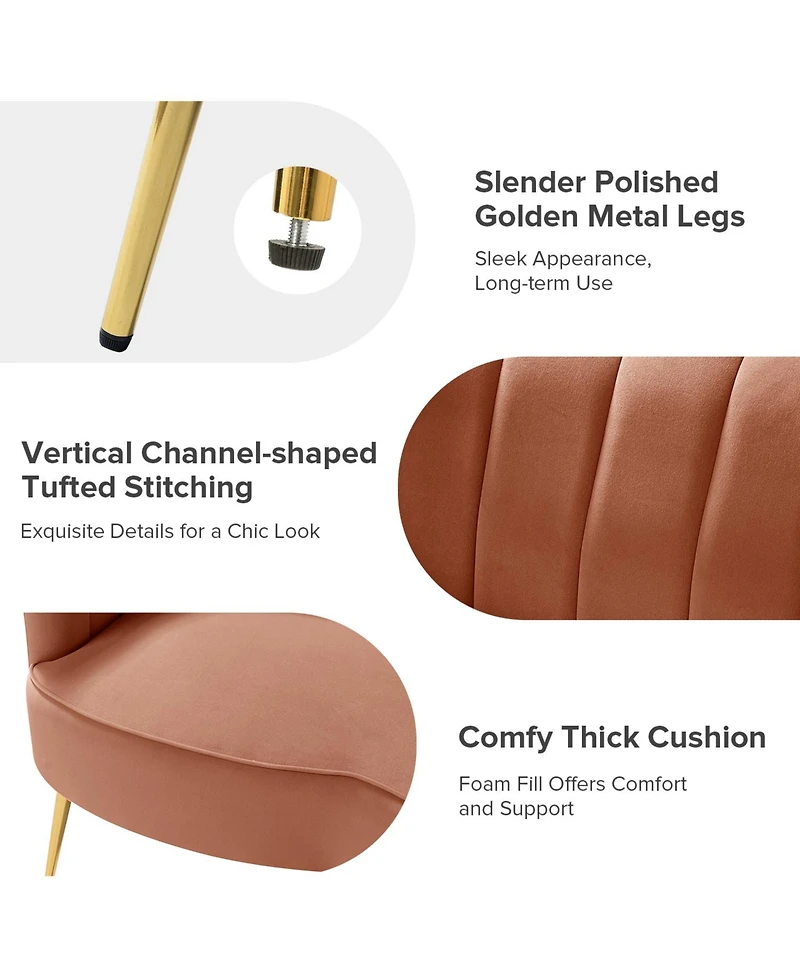 Hulala Home Hendrix Contemporary 50.2" Velvet Loveseat Sofa with Metal Legs