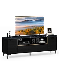 Gymax Mid Century Modern Entertainment Center 63-Inch Tv Stand for TVs up to 75inch