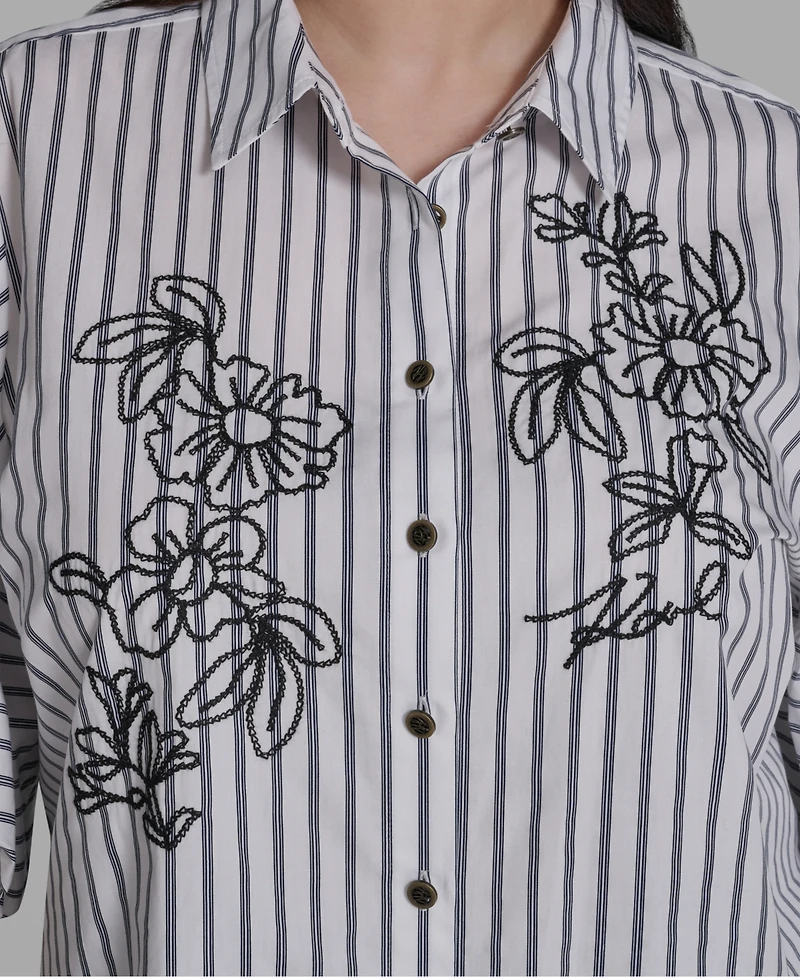 Karl Lagerfeld Paris Plus Cotton Collared Shirt