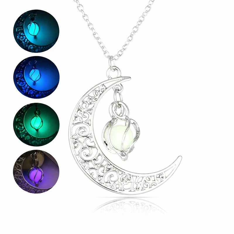 Rebl Jewelry Moon Glow Pendant Necklace