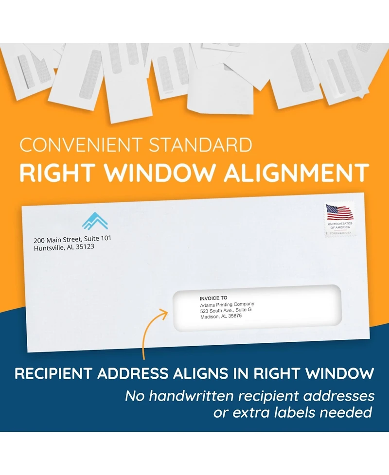Gnuadz Self Seal Security Window Envelopes for Business Mailing