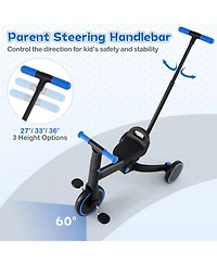 Slickblue 4 1 Toddler Tricycle, Foldable with Push Handle and Adjustable Seat