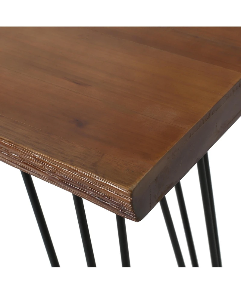 flynama Faux Live Edge Industrial Bar Table with Hairpin Legs