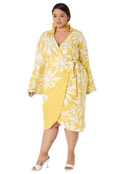 Ashley Stewart Women's Floral Print Wrap Dress