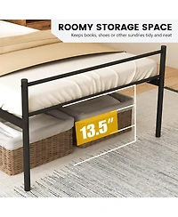 Gymax Twin Size Metal Bed Frame Platform Mattress Foundation With Headboard