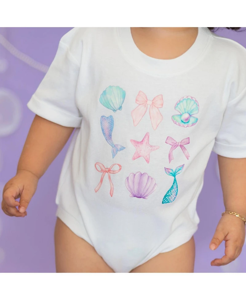 Sweet Wink Baby Girls Mermaid Cutie Short Sleeve Romper