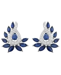Effy Collection Sapphire (2-3/8 ct. t.w.) & Diamond (1/4 ct. t.w.) Earrings in 14k White Gold