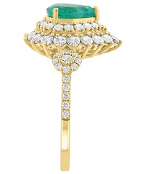 Effy Collection Emerald (7/8 ct. t.w.) & Diamond (1/5 ct. t.w.) Ring in 14k Two-Tone Gold