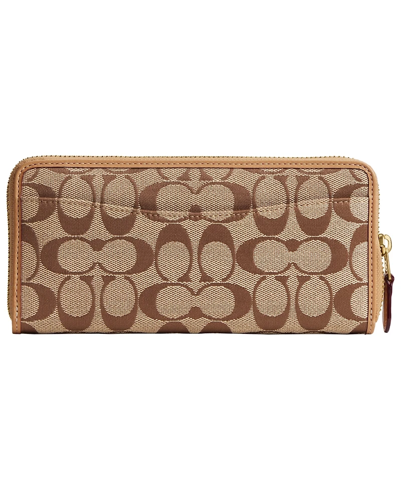 Coach Signature Jacquard Essential Slim Accordion Zip Wallet