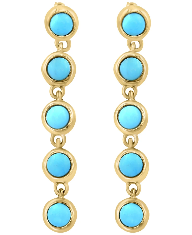 Effy Collection Turquoise Earrings in 14k Gold Over Sterling Silver