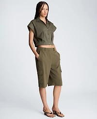 Kenneth Cole Women's Y-Neck Crop Top