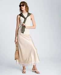 Kenneth Cole Women's Pull-On Lace Trim Midi Skirt