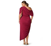 Adrianna Plus One-Shoulder Asymmetrical Dress
