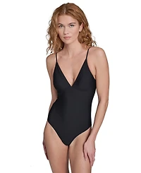 Calvin Klein Women's V-Neck One-Piece Swimsuit