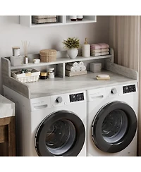 gaomon 2-Tier Washer Dryer Countertop, Shelf/Drawers Non-Slip Laundry Topper