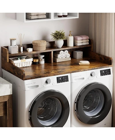 gaomon 2-Tier Washer Dryer Countertop, Shelf/Drawers Non-Slip Laundry Topper