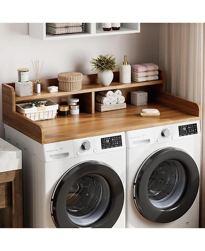 gaomon 2-Tier Washer Dryer Countertop, Shelf/Drawers Non-Slip Laundry Topper