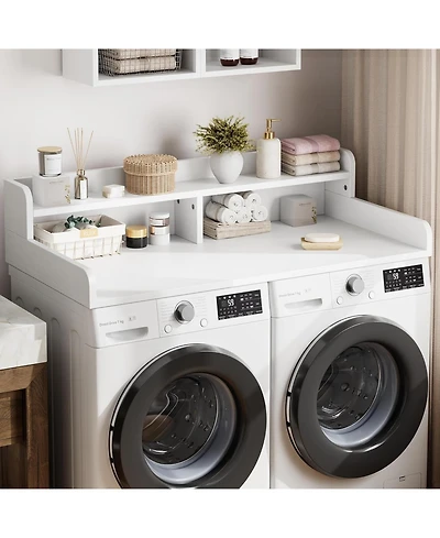 gaomon 2-Tier Washer Dryer Countertop, Shelf/Drawers Non-Slip Laundry Topper