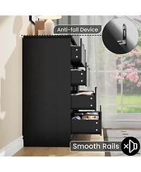homfan Tall 8-Drawer Wooden Dresser, Modern Storage Cabinet with Deep Drawers and Wide Top for Multi-Room Use