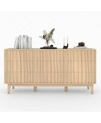 homfan Modern Fluted Dresser with 9 Drawers