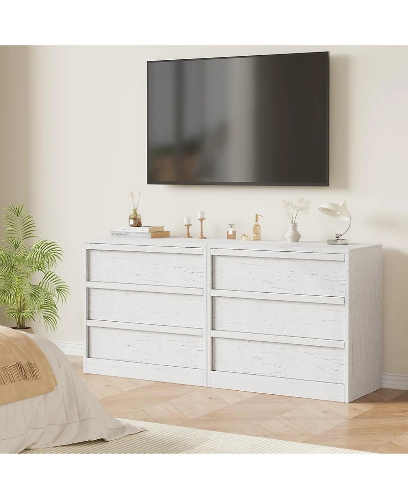 homfan Versatile Modern Dresser - 3 and 4 Drawer Tall Bedside Table Chest for Bedroom, Living Room, Entryway Large Storage, Small