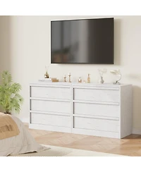 homfan Versatile Modern Dresser - 3 and 4 Drawer Tall Bedside Table Chest for Bedroom, Living Room, Entryway Large Storage, Small