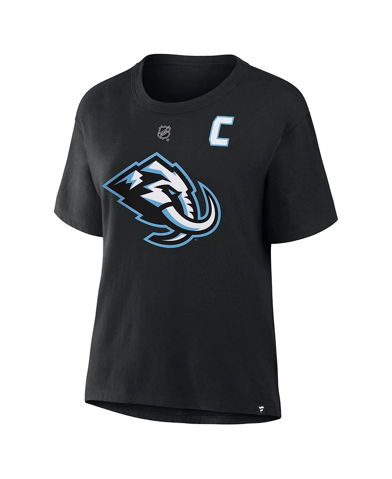 Fanatics Women's Clayton Keller Black Utah Mammoth Authentic Stack Name & Number T-Shirt