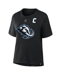 Fanatics Women's Clayton Keller Black Utah Mammoth Authentic Stack Name & Number T-Shirt