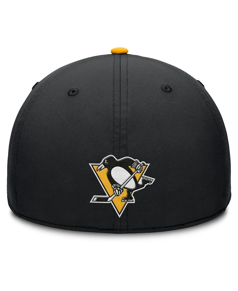 Fanatics Men's Black/Gold Pittsburgh Penguins Authentic Pro Rink Team Code Flex Hat