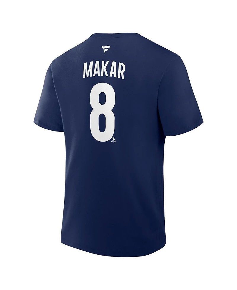 Fanatics Men's Cale Makar Navy Colorado Avalanche Authentic Stack Name & Number T-Shirt