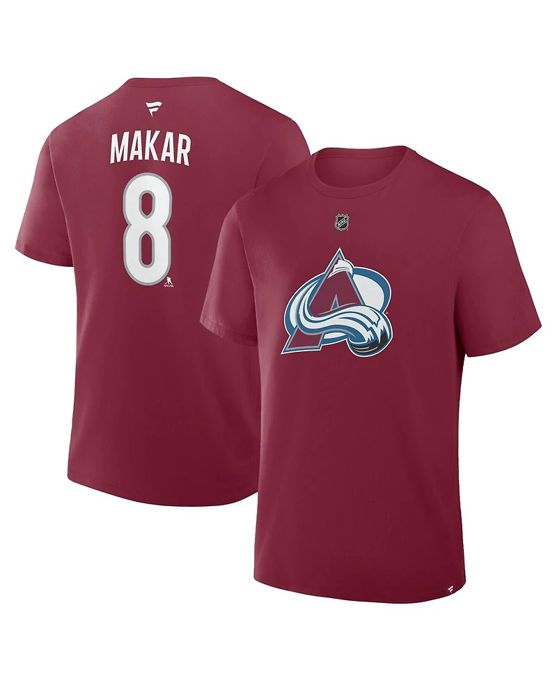 Fanatics Men's Cale Makar Burgundy Colorado Avalanche Authentic Stack Name & Number T-Shirt