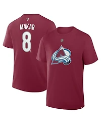 Fanatics Men's Cale Makar Burgundy Colorado Avalanche Authentic Stack Name & Number T-Shirt