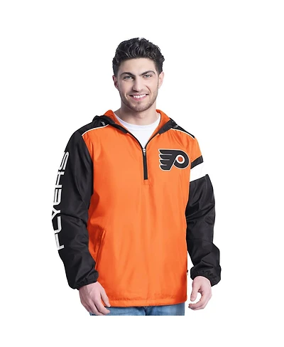 G-iii Sports by Carl Banks Men's Orange/Black Philadelphia Flyers Lateral Half-Zip Hoodie