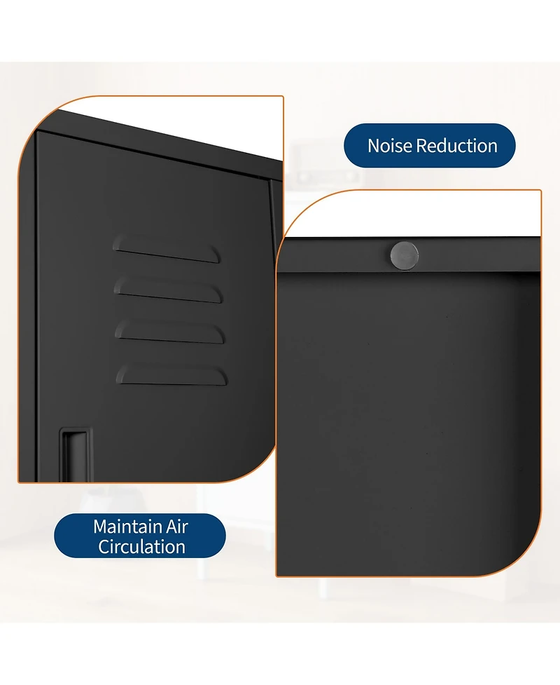 gaomon Lockable Metal Locker Cabinet, Storage Cabinet with Lock, Adjustable Shelf and Ventilation, Steel for Gym, School, Office, Home