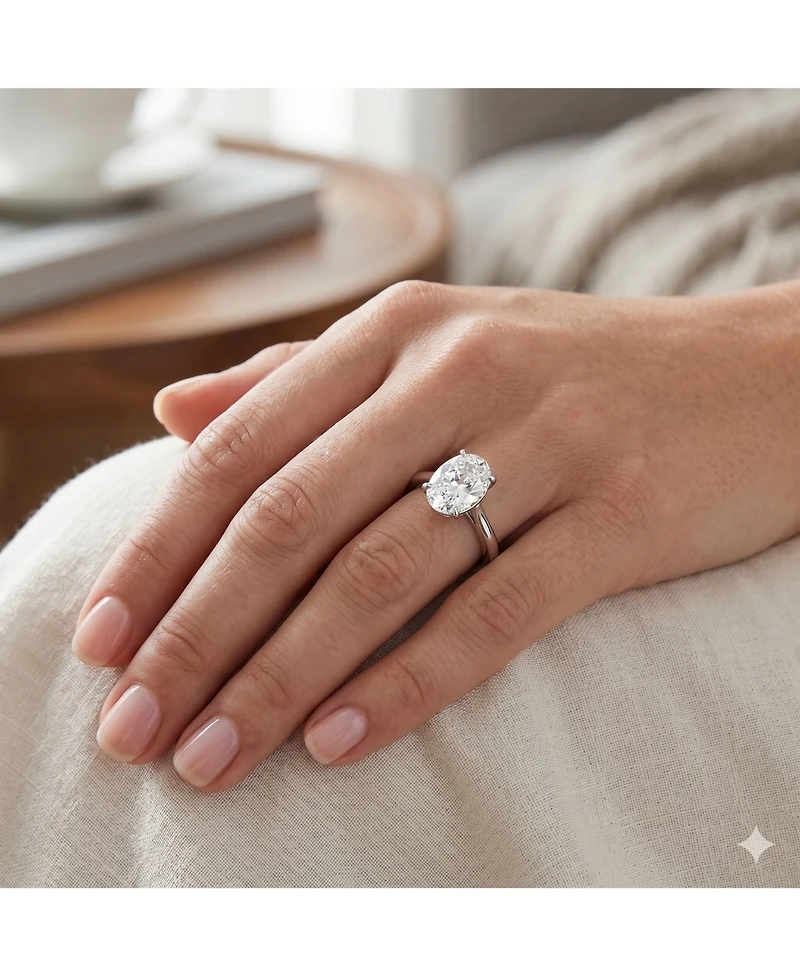 Simona Radiant Oval Solitaire Cz Ring