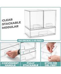 Sorbus Piece Set Clear Stackable Pull-Out Storage Organizer Bins for Baby Bottles, Bathroom