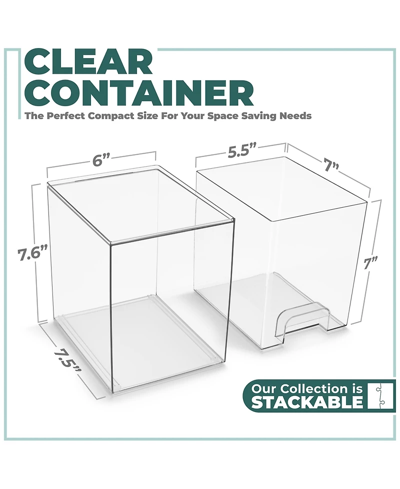 Sorbus Tall Clear Stackable Pull-Out Storage Organizer Bins for Baby Bottles, Bathroom